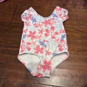 Carter's Girls 6 Month One Piece Swimsuit Toucan Bird Floral Blue Pink